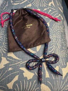 kate spade  Glitter Bow Necklace in Blue, Purple & Pink
